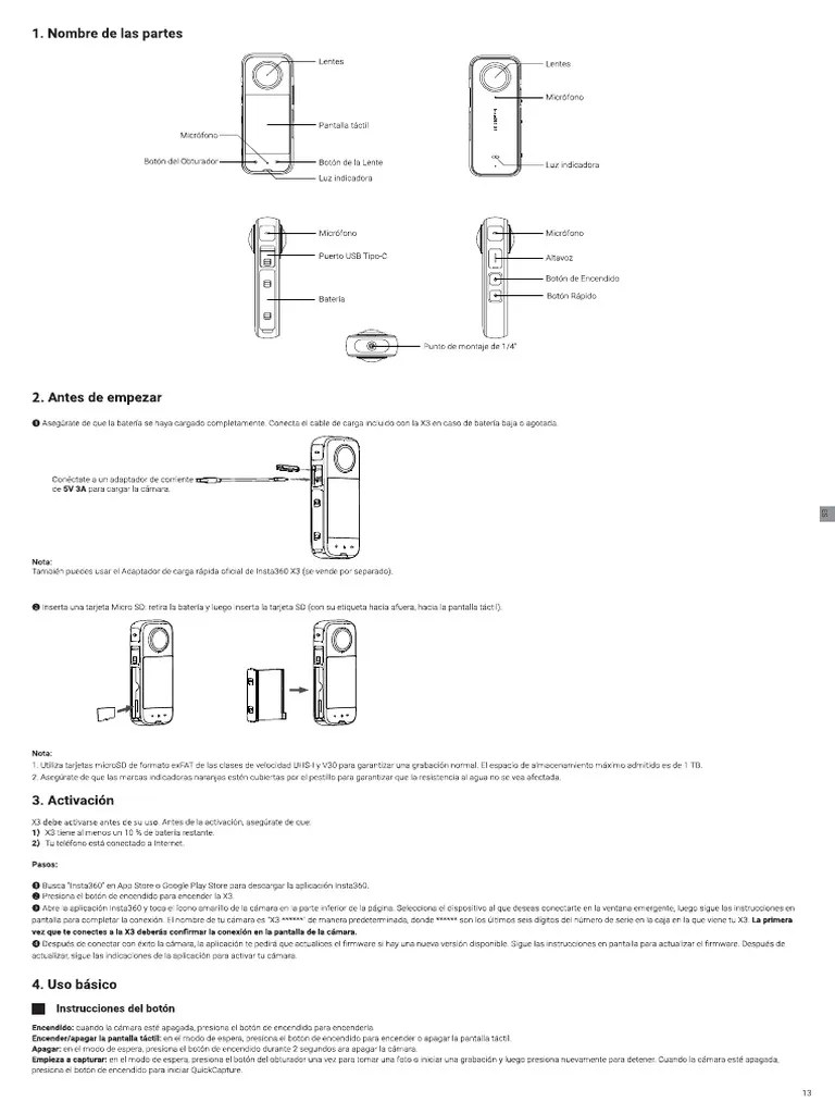 Manual Insta360 X3 PDF