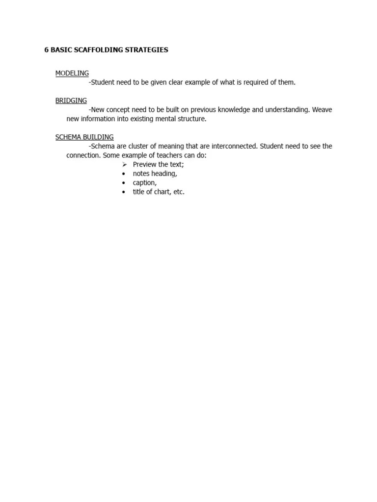 6 Basic Scaffolding Strategies PDF