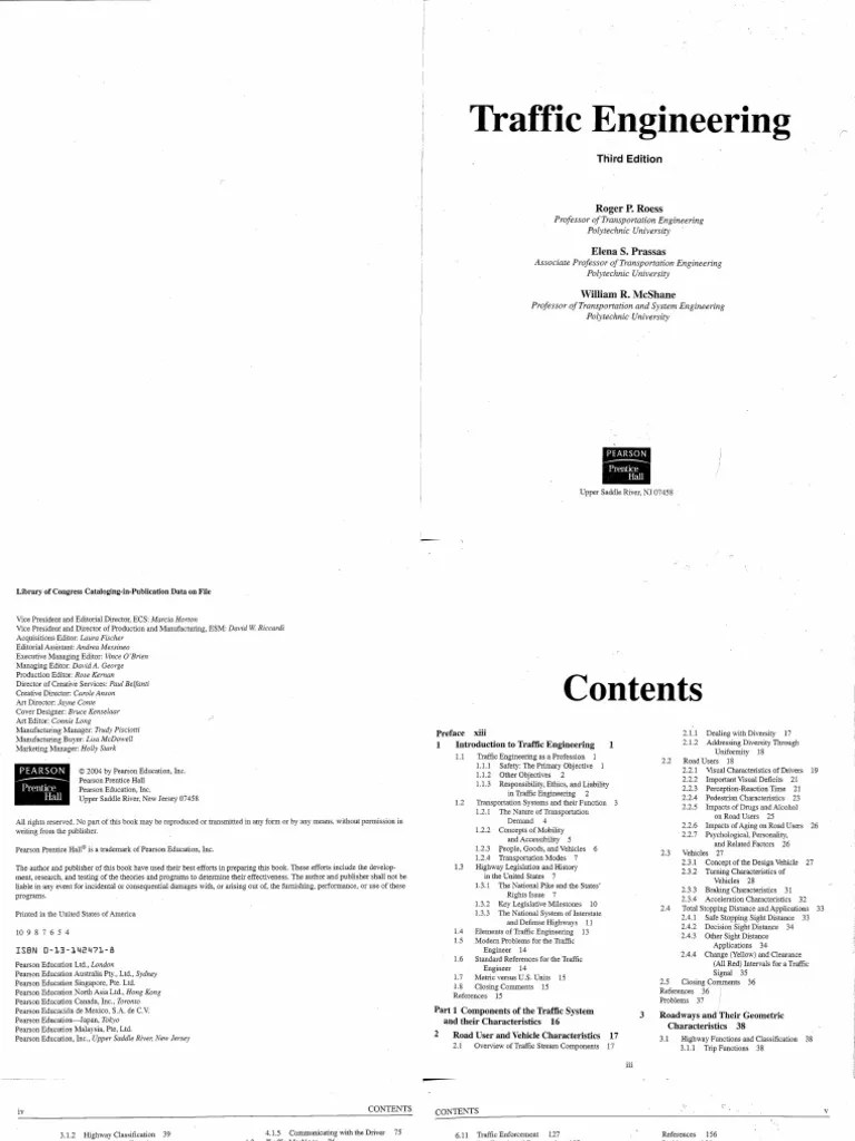 Traffic Engineering Third Edition PDF