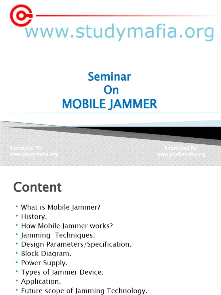 Mobile Jammer PDF Mobile Phones Cellular Network