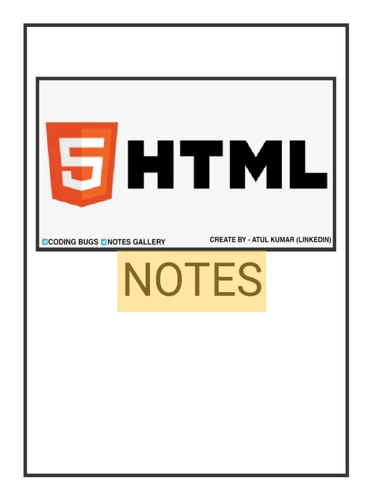 Complete HTML Notes PDF