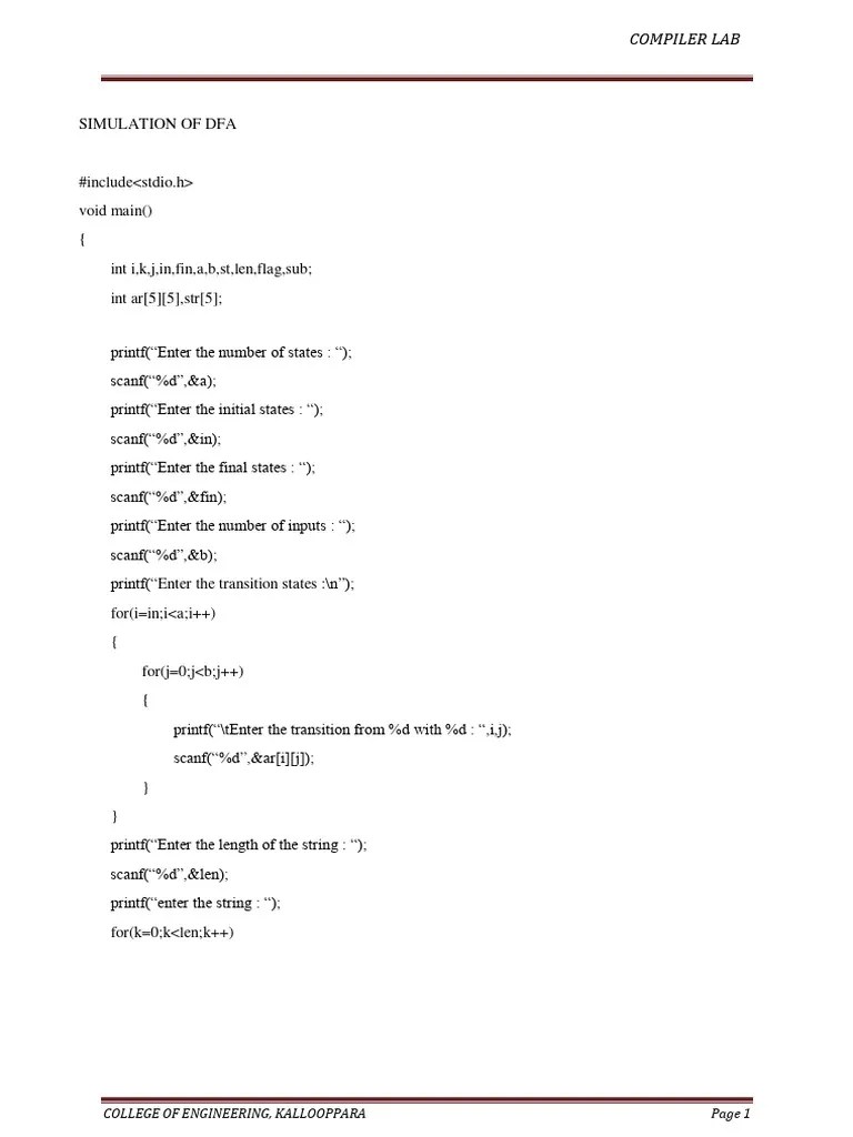 s7 Ktu Lab Manual PDF Parsing Computer Program