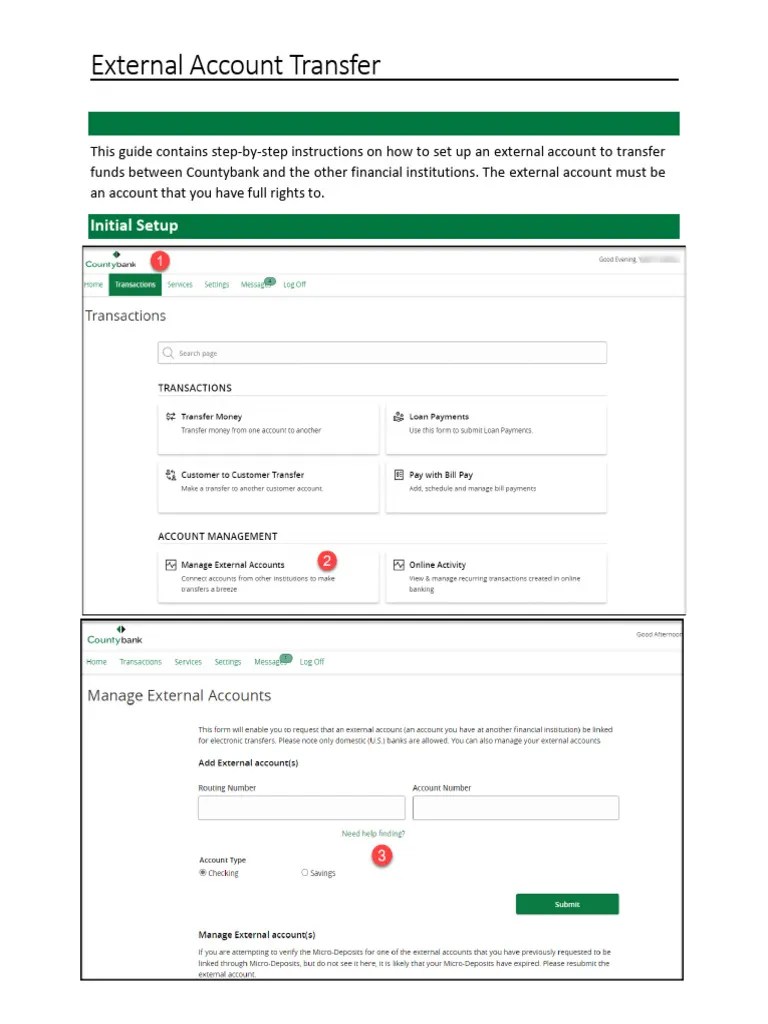 External Account Transfer Guide Download Free PDF Deposit Account