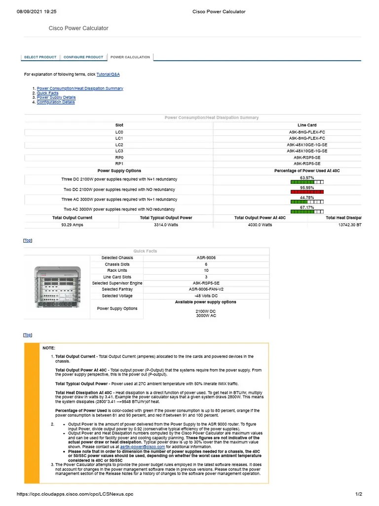 Cisco Power Calculator ASR9006 PDF Power Supply Electronic
