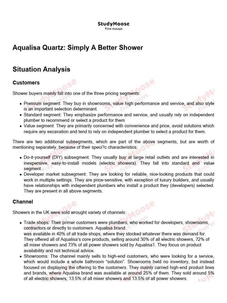 Aqualisa Quartz Simply A Better Shower PDF Brand Retail