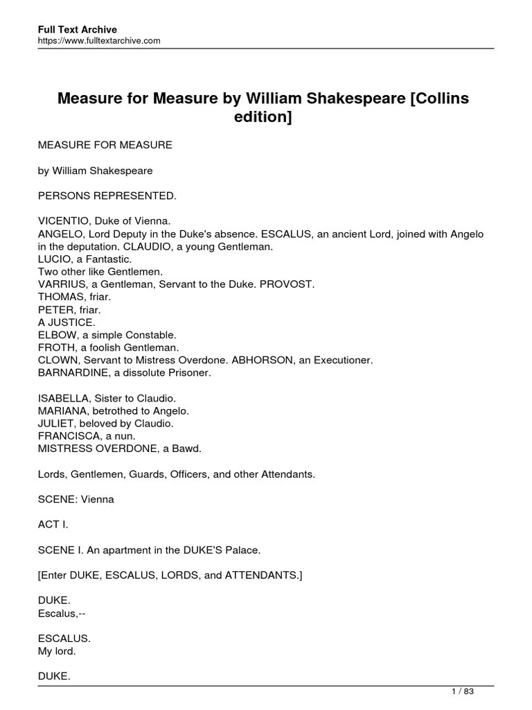 Measure For Measure PDF