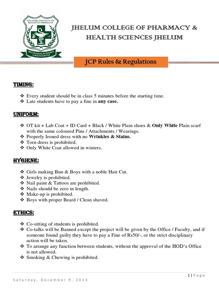 JCP Rules & Regulations PDF Clothing Human Appearance