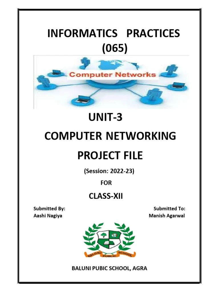 Unit 3 Computer Networking Class 12(Aashi Nagiya) PDF Network