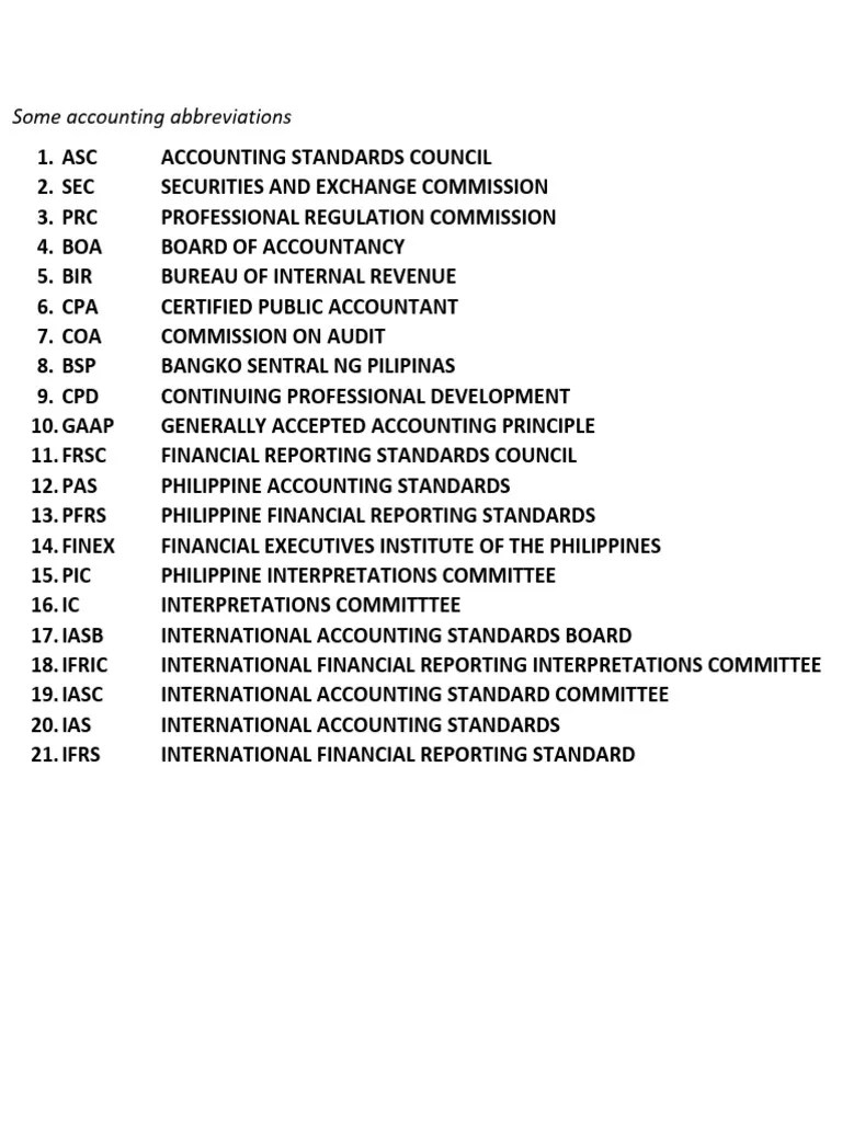 Some Accounting Abbreviations PDF