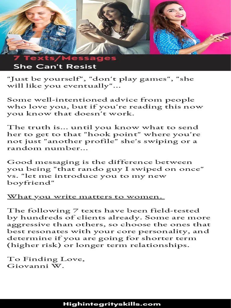 7 Texts She Cant Resist 1 PDF SelfImprovement Wellness