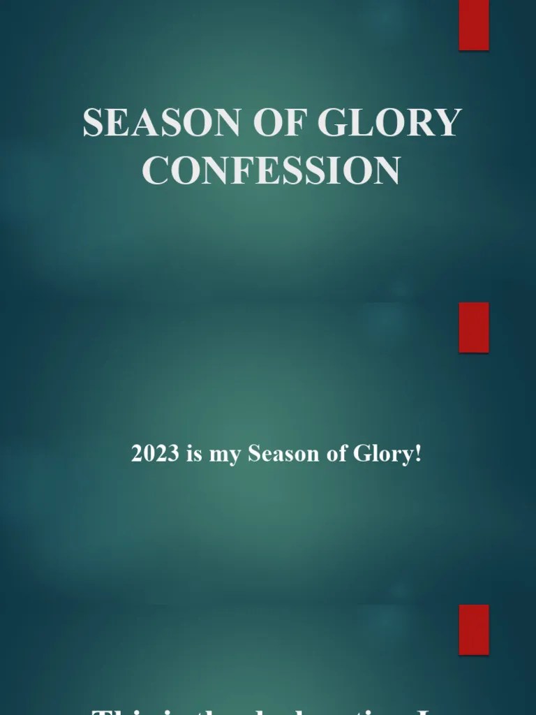 2023 Season of Glory Confession PDF Jesus Glory (Religion)