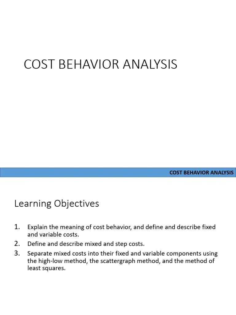 Cost Behavior PDF