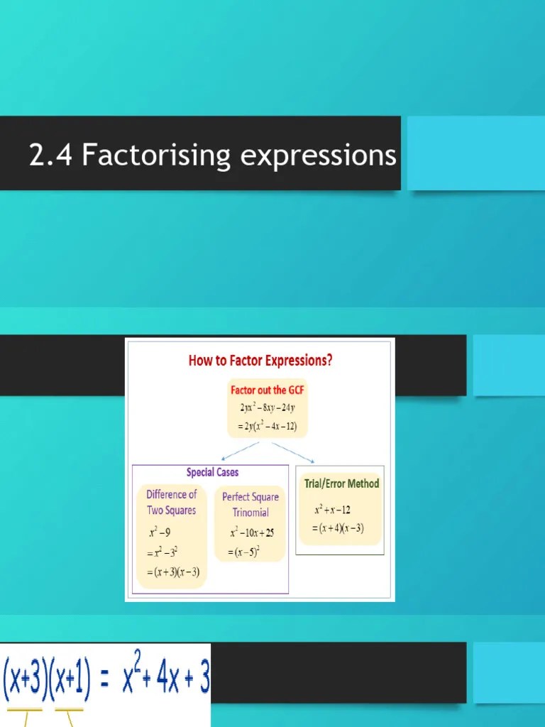 2.4 Factorising Exprission PDF