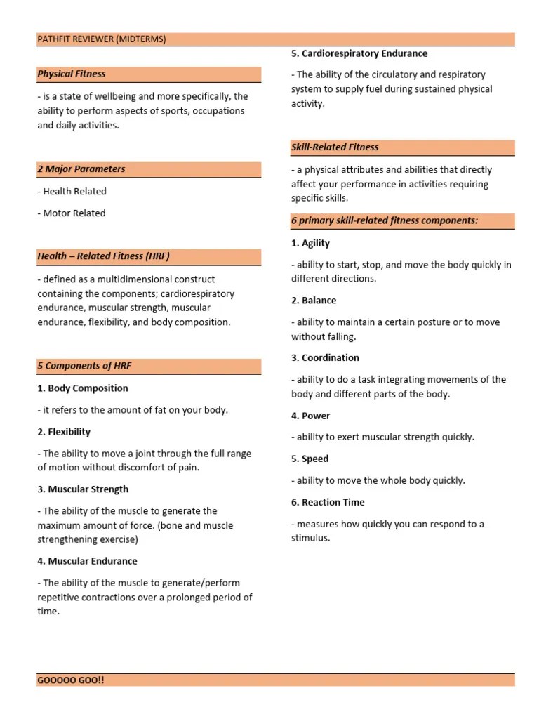 PATHFIT REVIEWER Midterm PDF Physical Fitness Strength Training
