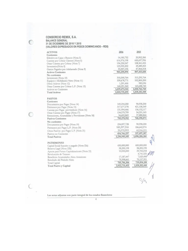 Ejercicio Análisis Horizontal y Vertical PDF