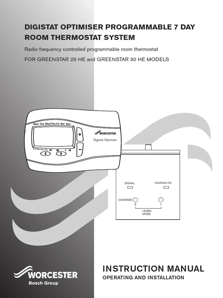 Worcester Digistat Optimiser Programmable 7 Day Room Thermostat System