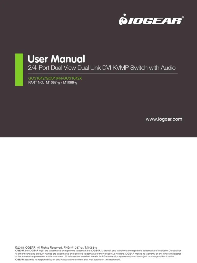 GCS1642 GCS1644 GCS1642X Manual v3 | PDF | Computer Keyboard | Usb