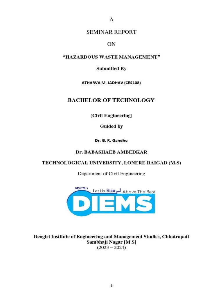 hazardous waste management PDF Waste Hazardous Waste