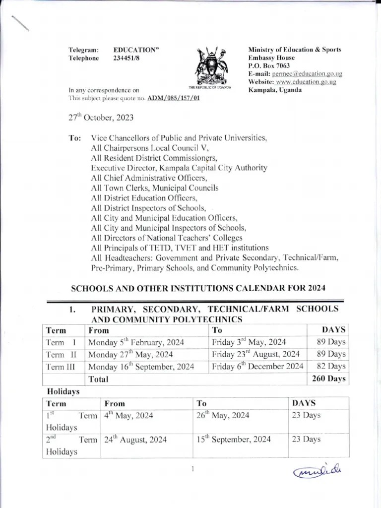 Uganda School Reopening Calendar 2025 Pdf Amy Quinn