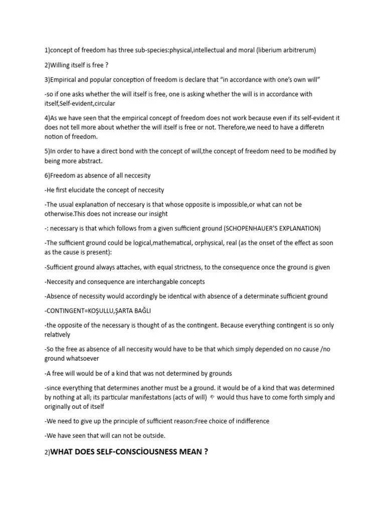 What Does SelfConsciousness Mean ? PDF Free Will Concept