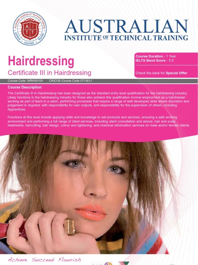 Certificate III in Hairdressing PDF Hairdresser International