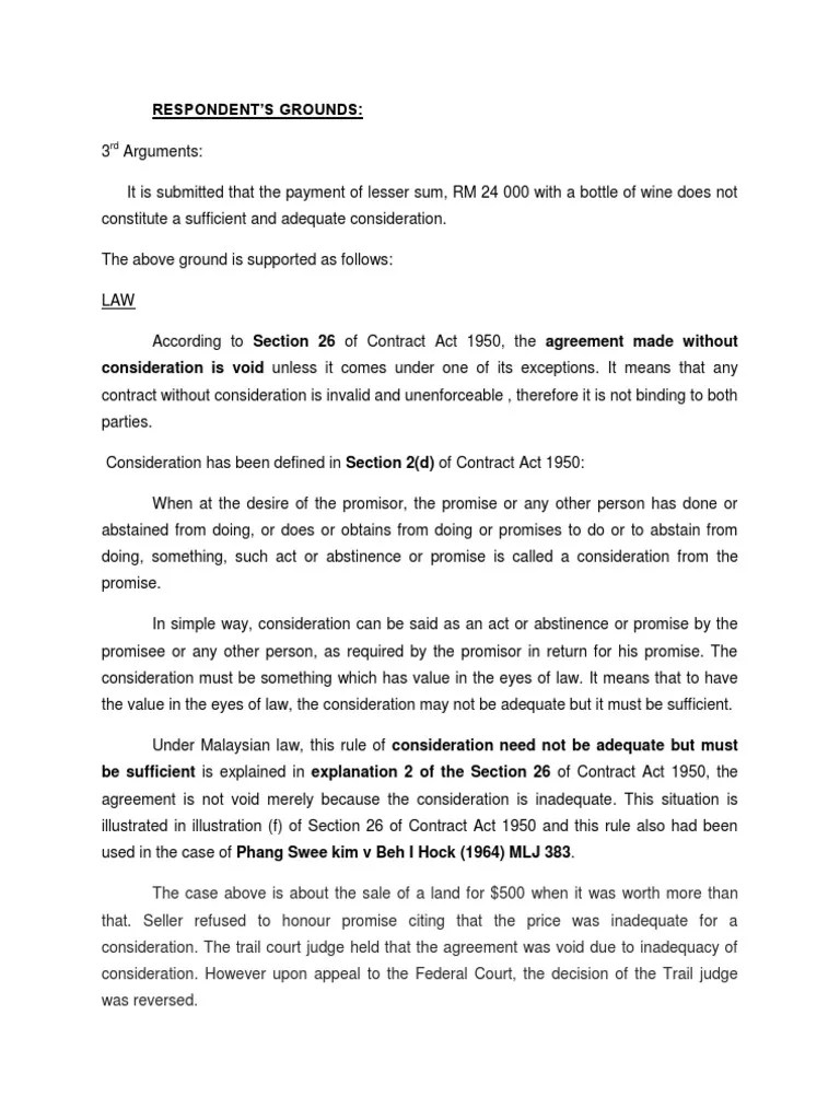 🎉 Contract without consideration is void exception. Agreement without