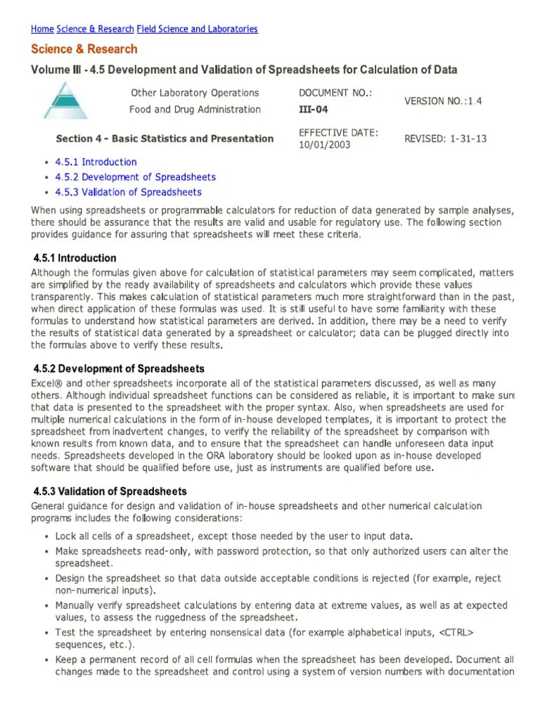 FDA.Development_Validation_of_Spreadsheets_Calculation_ofData.January
