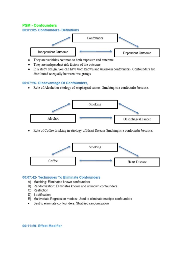 Confounders, Effect Modifiers and Spurious PDF Cohort Study