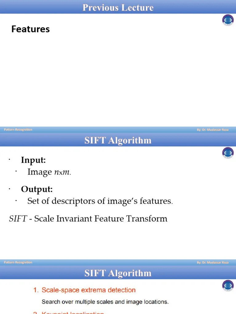 6 SIFT Features PDF Multidimensional Signal Processing Computer