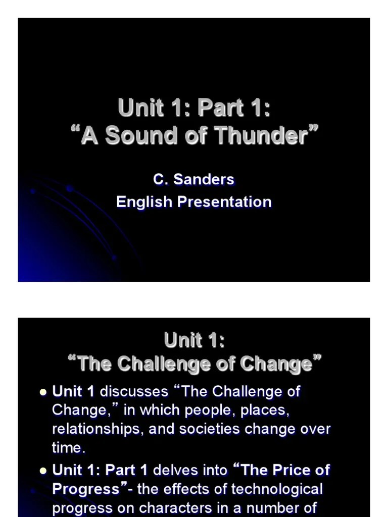 "A Sound of Thunder" Presentation Plot (Narrative) Science Fiction