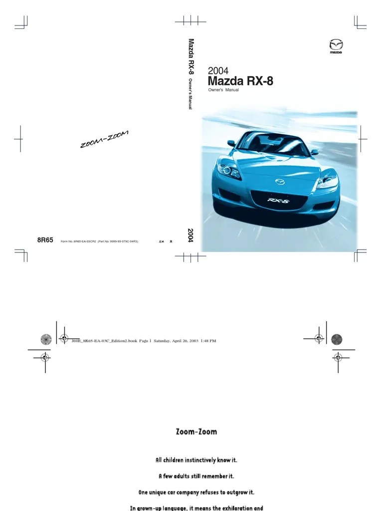 Mazda RX8 Workshop Manual Free PDF Download All Car Manuals