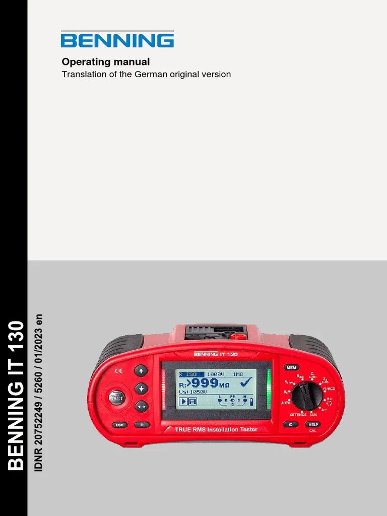 Benning It130 Manual en | PDF