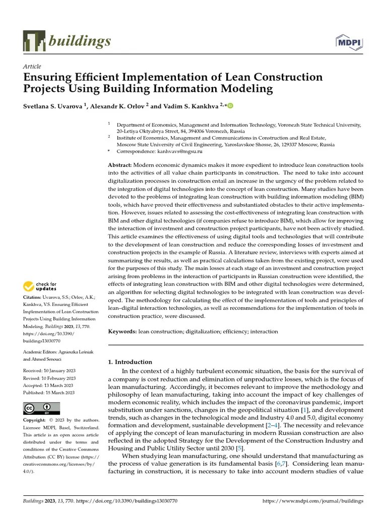 Ensuring Efficient Implementation of Lean Construction Projects Using