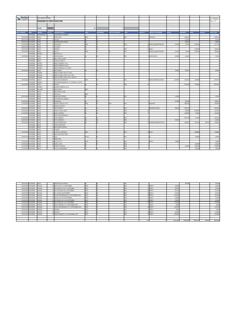 Demande de Provision PDF