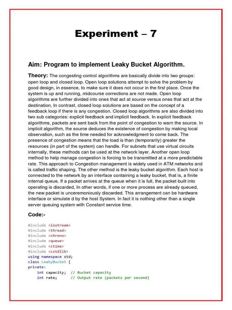 Computer Network Lab PDF Network Congestion Applied Mathematics