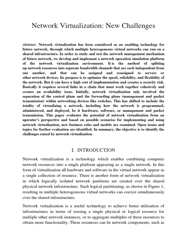Network Virtualization New Challenges PDF Computer Network