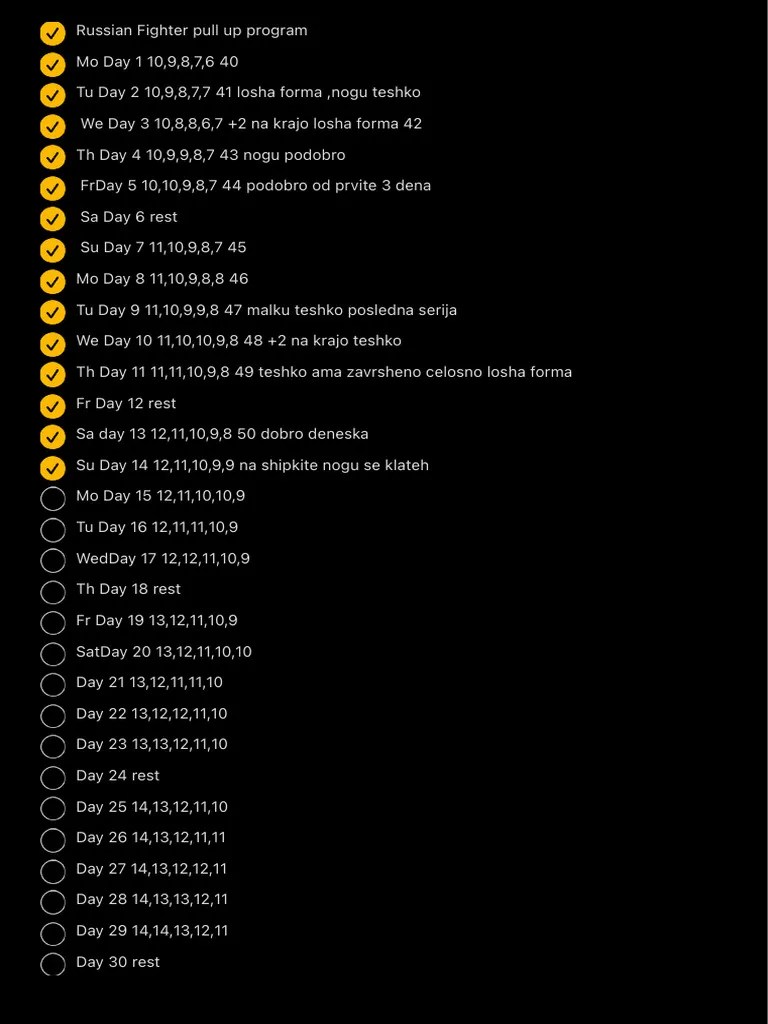 Russian Fighter Pull Up Program PDF