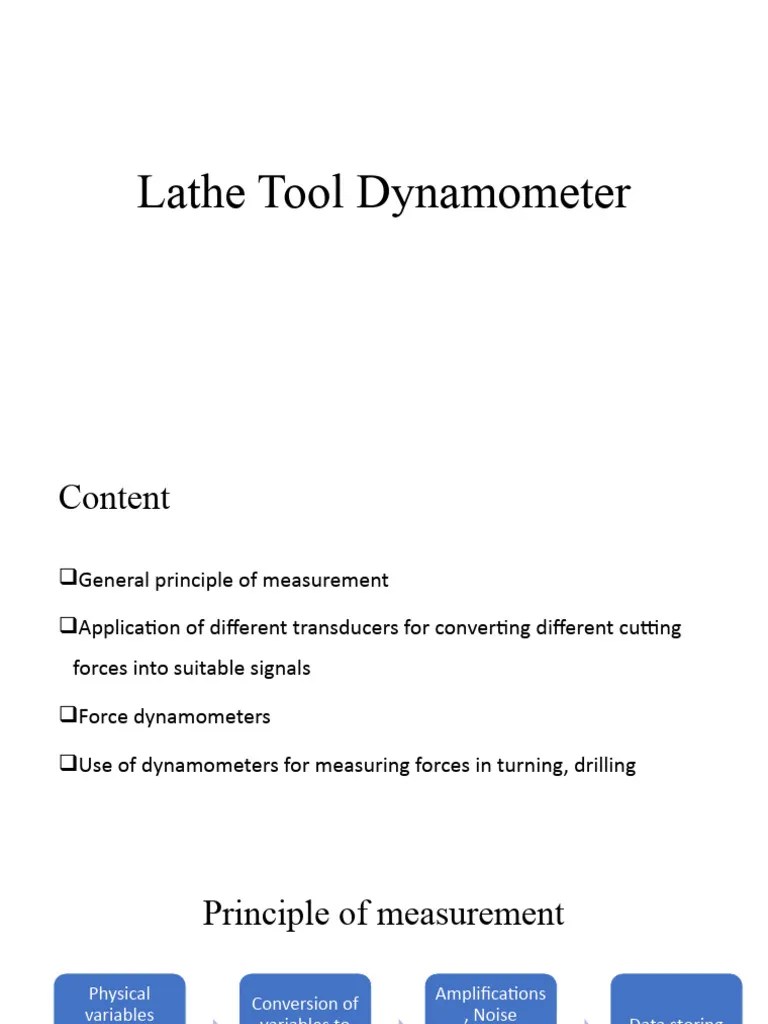 Lathe Tool Dynamometer PDF