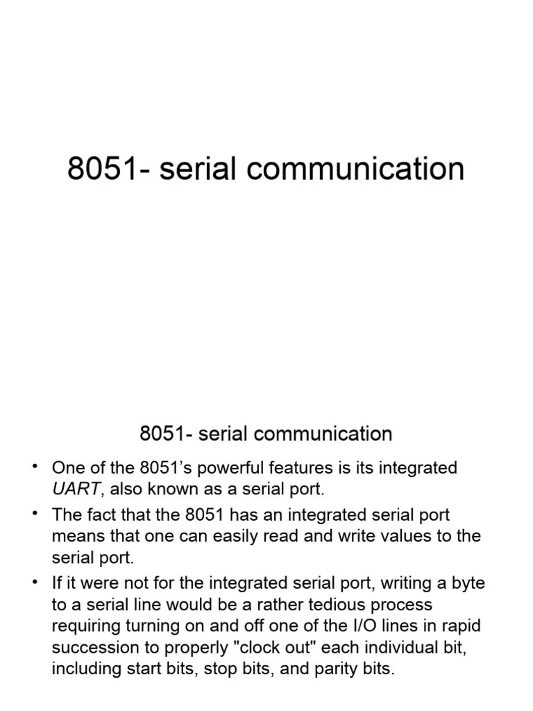 8051 serial communication PDF Computer Hardware Computer Data