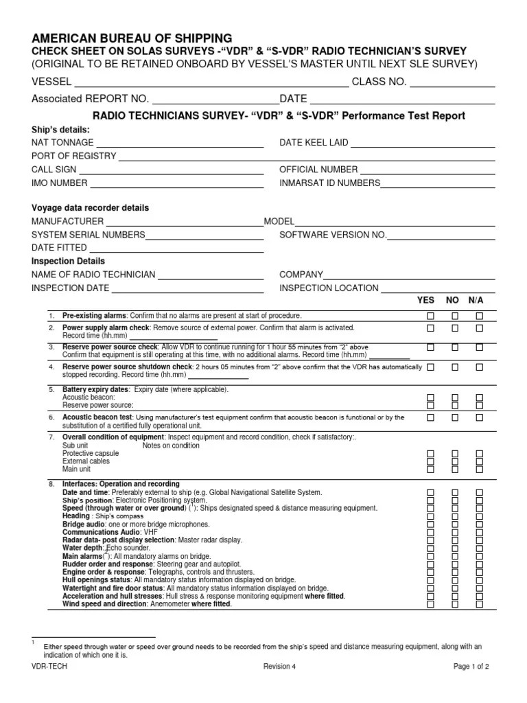 ABS Survey checklist rev.4 PDF