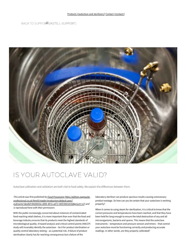 Autoclave Calibration and Validation Astell UK PDF
