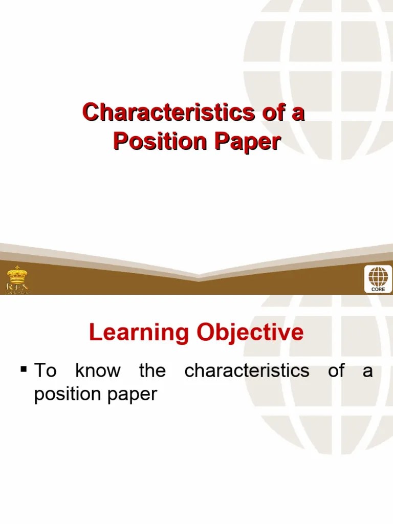 5 Characteristics of a Position Paper PDF