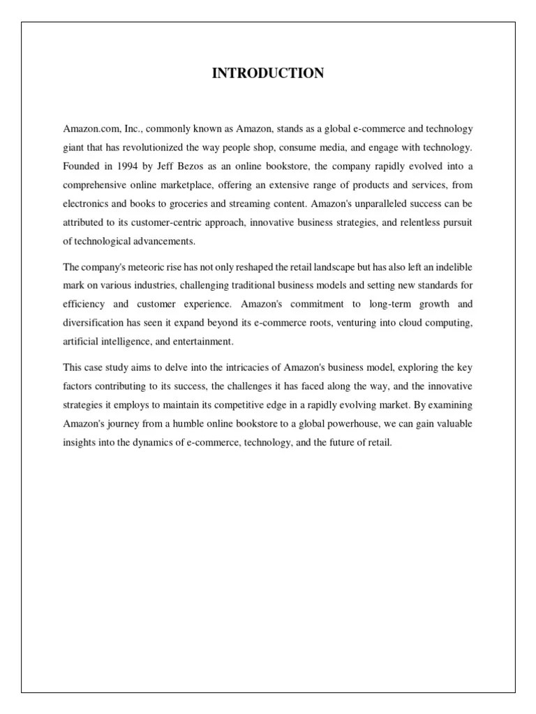Amazon Case Study PDF