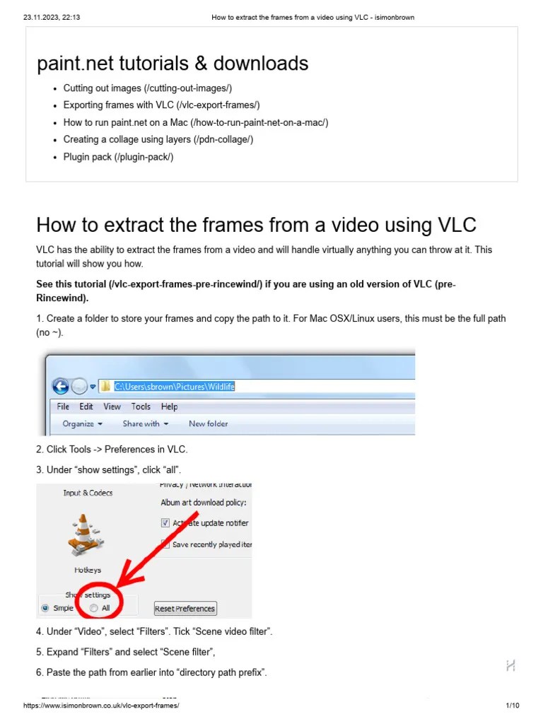 How to Extract the Frames From a Video Using VLC Isimonbrown PDF
