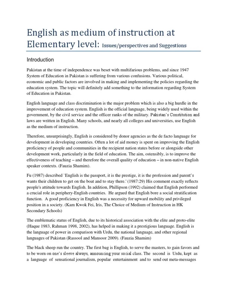 English as Medium of Instruction Literacy Teachers