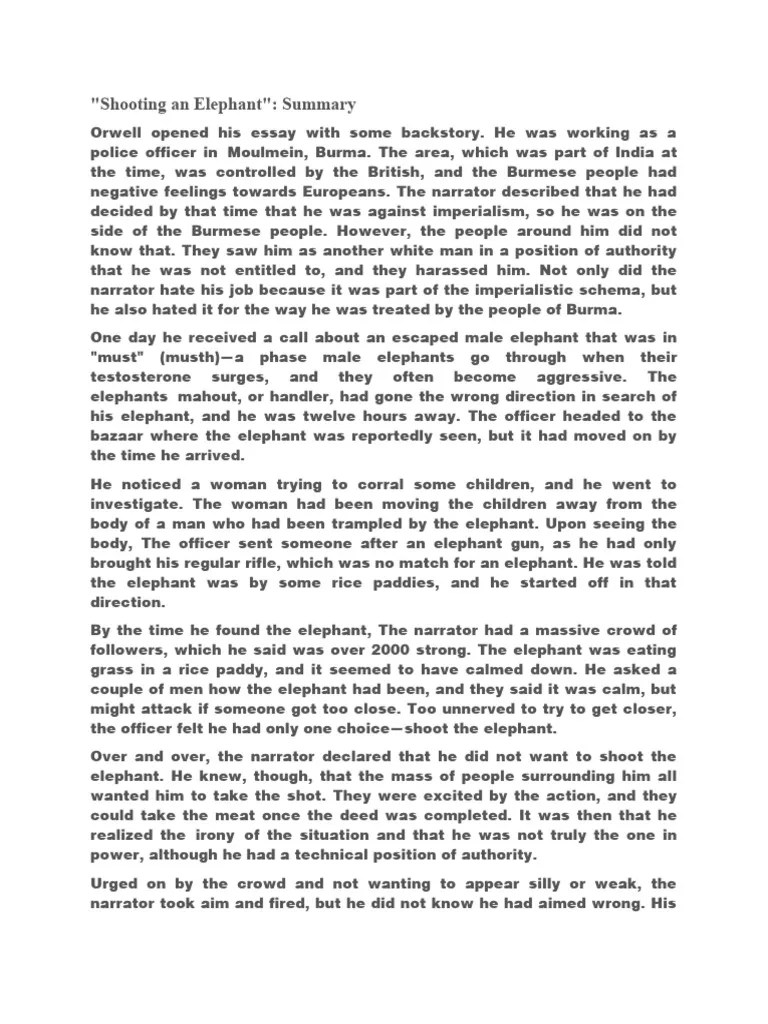 Shooting An Elephant PDF