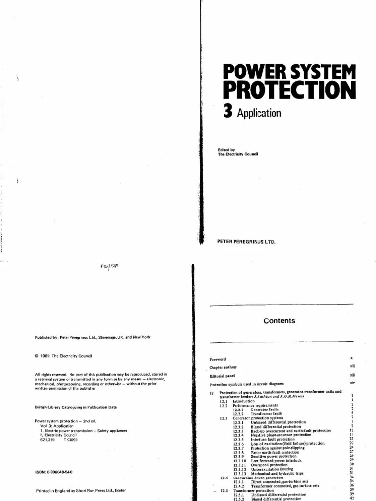 Power System Protection 3 Application (Cover Sheet) PDF