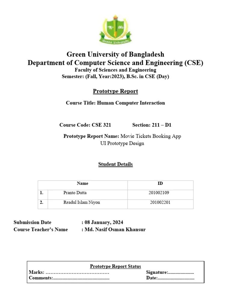 Prototype Report PDF User Interface Usability