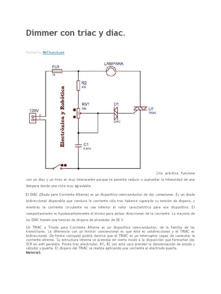 Dimmer Con Triac y Diac PDF