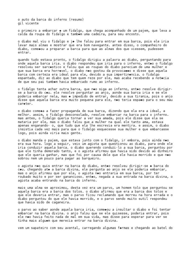 O Auto Da Barca Do Inferno (RESUMO) Religion And Belief